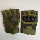 Тактические перчатки без пальцев Gloves HF 1 олива M - изображение 2