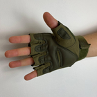 Тактичні перчатки без пальців Gloves HF 1 олива M - зображення 4