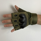 Тактические перчатки без пальцев Gloves HF 1 олива M - изображение 6