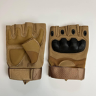 Тактичні перчатки без пальців Gloves HF 1 койот M - зображення 1