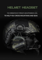 Наушники активные тактические с гарнитурой на шлем под рейлы олива - изображение 6