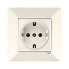 Розетка 1-я с заземлением VIKO Meridian кремовая (90970208-WH)