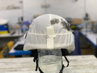 Кавер на каску МИЧ с креплением для очков шлем маскировочный чехол на каску Mich армейский цвет белый - изображение 3