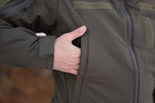 Тактическая куртка Softshell армейская военная флисовая куртка цвет олива/хаки софтшел размер 56 для ВСУ - изображение 4