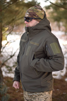 Тактична куртка Softshell армійська військова флісова куртка колір олива/хакі софтшел розмір 48 для ЗСУ - зображення 3