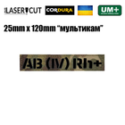 Шеврон на липучці Laser Cut UMT B IV Rh+ 2,5х12 см Чорний/Мультикам - зображення 2