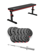 Набор Hop-Sport Premium 59кг со скамьей HS-1025 Pro и штангой