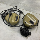 Тактичні активні навушники HD-11, кріплення на шолом фаст, вихід на рацію, шумодав, колір Койот - зображення 1