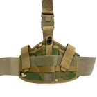 Кобура тактична для пістолета, армійський підсумок для зброї на ногу, Камуфляж зелений - зображення 7