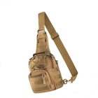 Мужская тактическая многофункциональная нагрудная сумка-слинг через плечо с системой MOLLE из кордуры Койот (KS1234355) - изображение 4