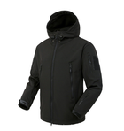 Куртка / ветровка тактическая Softshell black (черный) софтшелл Размер L