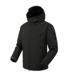 Куртка / ветровка тактическая Softshell black (черный) софтшелл Размер M - изображение 1