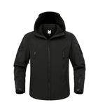 Куртка / ветровка тактическая Softshell black (черный) софтшелл Размер 4XL - изображение 2