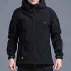 Куртка / вітровка тактична Softshell black (чорний) софтшелл Розмір 3XL - зображення 7