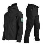 Костюм тактический софтшелл Softshell black (черный) Размер 3XL