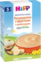 Молочная каша HiPP Кукурузная с фруктами с пребиотиками 250 г (9062300126539_9062300140153)