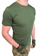 Футболка темная Олива ЗСУ , летняя военная футболка мужская , тактическая футболка военнослужащих всу . Размер S (46) - изображение 4