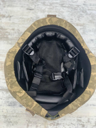 Кавер на каску мич с креплением для очков шлем маскировочный чехол на каску Mich цвет пиксель ЗСУ армейская - изображение 6