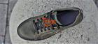 Кеды мужские хаки 42р 27,5 см летние тактические кожаные кроссовки с перфорацией код 2088 - изображение 7