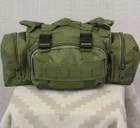 Тактическая нагрудная сумка на пояс Tactic сумка подсумок на рюкзак и плитоноску с ремнем на плечо 5 л Olive (104-olive) - изображение 3