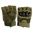 Тактичні рукавички відкриті пальці Gloves HF 1 Оливковий L