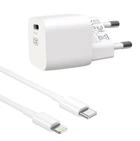 Сетевое зарядное устройство XO CE01 EU 20W PD Fast Charger Lightning cable White
