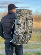 Универсальный рюкзак тактический 75 литров, военный водоотталкивающий рюкзак из плотной тактической ткани Пиксель - изображение 7