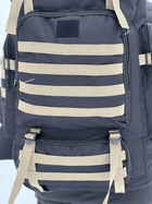 Универсальный рюкзак тактический 75 литров, военный водоотталкивающий рюкзак из плотной тактической ткани черный с полосами - изображение 3