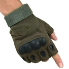 Рукавички без пальців, тактичні рукавички без пальців (пара), розмір L, колір зелений - зображення 2
