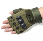 Рукавички без пальців, тактичні рукавички без пальців (пара), розмір L, колір зелений - зображення 4