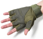 Рукавички без пальців, тактичні рукавички без пальців (пара), розмір L, колір зелений - зображення 6