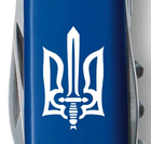 Складной швейцарский нож Victorinox SPARTAN ARMY (Vx13603.2_T0300u) 12 функций 91 мм синий емблема Трезубец ОУН - изображение 3