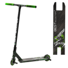 Самокат трюковый двухколесный с алюминиевыми пегами Best Scooter CRASH Черный с зеленым