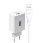 Сетевое зарядное устройство (адаптер) XO L36 1USB / QC3.0 / 3А + Type-C white