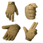 Перчатки мужские тактические текстильные размер ХL песочного цвета Код 68-0102 - изображение 5
