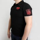 Футболка поло черная с липучками, полицейская футболка котон, тактическая рубашка под шевроны (размер XXL) - изображение 3