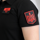 Футболка поло черная с липучками, полицейская футболка котон, тактическая рубашка под шевроны (размер S) - изображение 3