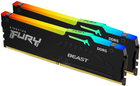 RAM Kingston Fury DDR5-5200 16384MB PC5-41600 (zestaw 2x8192) Beast AM5 RGB 1Rx8 czarny (KF552C36BBEAK2-16) - obraz 1