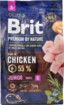 Sucha karma dla szczeniąt i młodych psów małych ras Brit Premium Junior S o smaku kurczaka 3 kg (8595602526260) - obraz 3