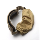 Тактическая защитная маска для глаз, защитные очки 3 сменных линзи и чехол Army Green - изображение 4