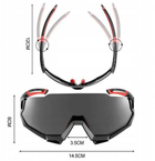 Защитные Спортивные очки ROCKBROS 10131 красные. 5 линз/стекол поляризация UV400 велоочки.тактические - изображение 2