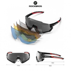Защитные Спортивные очки ROCKBROS 10131 красные. 5 линз/стекол поляризация UV400 велоочки.тактические - изображение 3