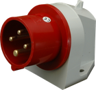 Вилка вбудована ETI IP44 32A 3P+PE 400V ER-3243 4482132 силова кутова (cтаціонарна внутрішня)