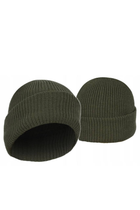 Зимова шапка тепла Mil-tec універсальний розмір Оливковий зі 100% акрилу з відворотом з м'яким утеплювачем Thinsulate повсякденна для активного відпочинку - зображення 1