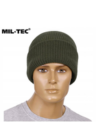 Зимова шапка тепла Mil-tec універсальний розмір Оливковий зі 100% акрилу з відворотом з м'яким утеплювачем Thinsulate повсякденна для активного відпочинку - зображення 3