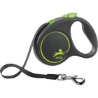 Поводок рулетка Flexi "BLACK DESIGN" S 5м до 15кг черный с зеленым (TX-12354)