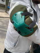 Тактичні налокітники захисні штурмові Хакі з зеленим - зображення 3
