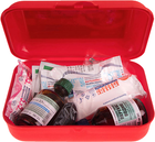 Аптечка медична автомобільна Poputchik згідно з ТУ червоний пластиковий футляр (02-053-П(VL))