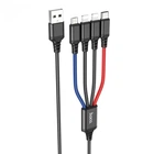 Кабель Hoco X76 4-in-1 Super charging cable (iP+iP+Type-C+Micro) Black