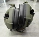 Тактичні активні навушники HD-16 із шумозаглушенням, універсальне кріплення, на голову та шолом, блютуз, оливковий - зображення 3
